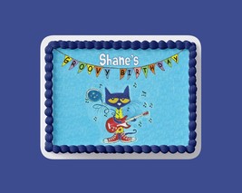 Rocking Out Cool Cat Birthday Cake Topper - $10.99