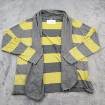 Neiman Marcus Sweater Mens L Yellow Gray Stripes Casual Knitted Cardigan - £17.01 GBP