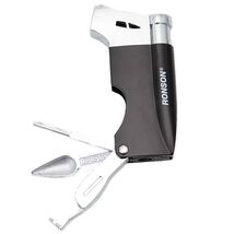 Ronson Jet Flame Cigar/Pipe Lighter Black &amp; Chrome - RONSON PIPE BLACK - $17.59