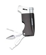 Ronson Jet Flame Cigar/Pipe Lighter Black &amp; Chrome - RONSON PIPE BLACK - $17.59