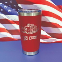 US Army Engraved Tumbler Cup Water Bottle Military Travel Mug Coffee Cup Glass - £19.14 GBP