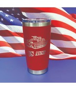 US Army Engraved Tumbler Cup Water Bottle Military Travel Mug Coffee Cup... - £19.19 GBP