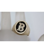 Vintage 10K Yellow Gold Black Enamel Letter B Initial Signet Oval Ring S... - $413.33 CAD