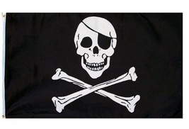 3X5 Jolly Roger Pirate Eye Patch Skull Crossbones Flag 3&#39;X5&#39; Banner Usa Seller - £14.38 GBP