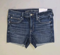 American Eagle Womens Next Level Low Rise Midi Size 6  Denim Jean Shorts... - $21.20