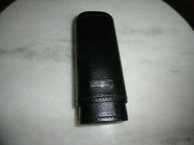Columbus Black Leather cigar case and holder - $85.00