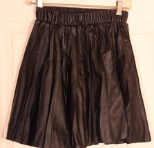 Princess Vera Wang Jr. Size 3 Faux Leather Pleated Black Hipster Goth Sk... - $9.49