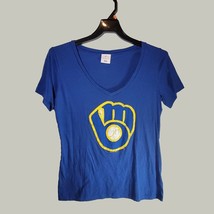 Milwaukee Brewers Shirt Womens Large Blue Short Sleeve Campus Lifestyle - $12.97
