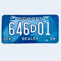 2004 United States Michigan Base Dealer License Plate 646D01 - £13.13 GBP