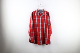 Vintage 90s Tommy Hilfiger Mens Medium Distressed Flannel Collared Button Shirt - £31.11 GBP