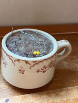 Repurposed Vintage IncaWare Tan &amp; Brown Stoneware Coffee Cup Mug Convert... - $14.89