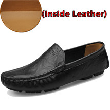 Her fur vintage genuine leather soft loafers for men slip on moccasins boat flats shoes thumb200