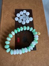 Genuine Grade A Jadeite Beads Green Lavender Jade Bracelet Bracelet Beaded DIY - £234.67 GBP