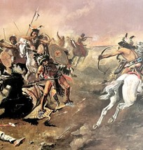 Battle For Supremacy Native Americans 1978 Old West Print Russell LGAD99 - £39.04 GBP