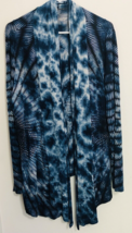 Soft Surroundings Tie Dye Shibori Open Front Cardigan Sweater Indigo Med... - £16.69 GBP