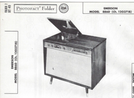 1958 EMERSON 886D CONSOLE Record Player FM Radio Photofact SERVICE Repai... - $9.89