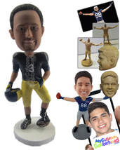 Personalized Bobblehead Strong Football Player Giving A Pose With The Ball Under - £66.68 GBP