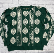 Vintage Mens Jantzen Pullover Jumper Sweater Size XL Green Ivory Stiped Argyle - £31.78 GBP