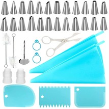 37Pcs Piping Bags And Tips Set, Reusable Pastry Bags And Tips, Scrapers,... - $12.99
