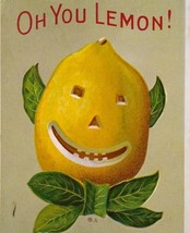 Halloween Postcard Fantasy Anthropomorphic Dressed Lemon Head JOL Man Nash 1910 - $75.05