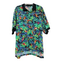 Toucan Dance Mens Multicolor Colorful Rainforest IBM Short Sleeve Shirt ... - £15.23 GBP