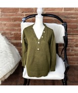 OAT Button Neck Henley Sweater Small-NWT - $45.28 CAD