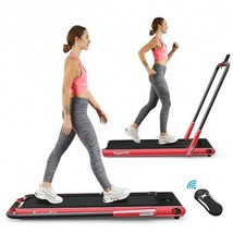 2-in-1 Folding Treadmill with Remote Control and LED Display-Red - Color: Red - €359,08 EUR