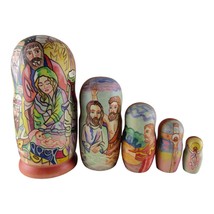 Matryoshka Nesting Doll 7&quot; 5 Pc., Jesus Nativity Hand Made Russian - $82.23