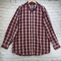 Woolrich Shirt Mens Sz XL Button Up Red Plaid 100% Cotton Western  - £12.74 GBP