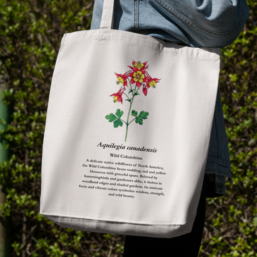 Wild Columbine Tote Bag – Aquilegia canadensis - $15.00