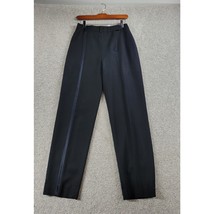 Moschino Couture Womens Tuxedo Pants 8 Black Wool Satin Trim Button Form... - $140.00