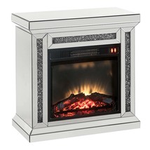 Noralie 28&quot; Fireplace, Mirrored &amp; Faux Diamonds - $793.00