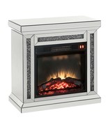 Noralie 28&quot; Fireplace, Mirrored &amp; Faux Diamonds - $1,112.88 CAD