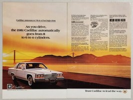 1980 Print Ad The 1981 Cadillac with V8-6-4 Engine Bridge & Mountains - $15.28