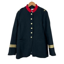 GAP Band Jacket Womens Medium Black Button Up Marching Military Epaulettes Wool - £39.21 GBP