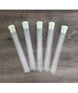 Lot 5 Vintage 6” Clear Glass Tubes W/Stopper Lids El Productio Cigar Hol... - $15.09 CAD
