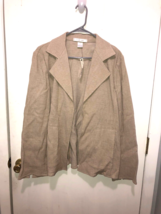NWT Ellen Tracy Swiss Dot Open Front Jacket Cotton Silk Blend SZ Large? - £15.79 GBP