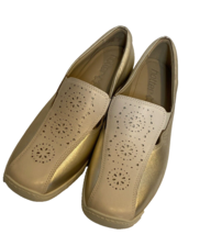 Hotter Women&#39;s Slip On Calypso Loafers Metallic Gold Size 10 NWOB - $28.49