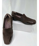 Clarks Everyday Active Noreen Will 60943 Brown Suede Patent Loafers Sz 6.5 - £13.45 GBP