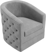 Modern Accent Arm Chair Contemporary Velvet Accent Chair  Grey, Swivel Velvet A - £798.55 GBP