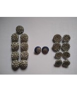 19 Vintage Rhinestone Metal Buttons Domed - £19.16 GBP