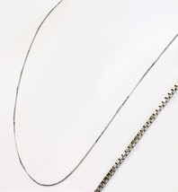 solid 14k white gold BOX necklace chain 16&quot; 18&quot; 20&quot; 22&quot; US Seller - £47.87 GBP