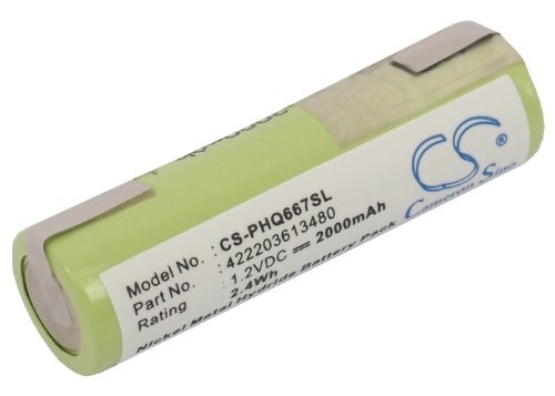Cameron Sino 2000mAh/2.4Wh Replacement Battery for Philips HQT764  			