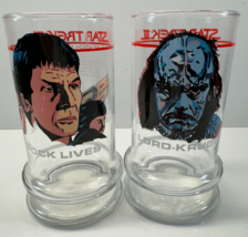 Vintage Lot of 2 Star Trek LORD-KRUGE SPOCK 1984 Taco Bell Drinking Glasses - £23.34 GBP