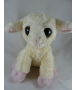 Aurora Lamb Plush off White Sheep Big Eyes 10&quot; curly plush Adorable - $24.35 CAD