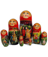Exclusive 7pcs Russian Nesting Doll &quot;Tale of Tsar Sultan&quot; By L Semenova - £145.10 GBP