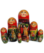 Exclusive 7pcs Russian Nesting Doll &quot;Tale of Tsar Sultan&quot; By L Semenova - $251.37 CAD