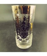 Kimiko Silvercrest Knight Coat of Arms Glass Tumbler Highball Bar Chrome... - $224.64 MXN