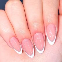 RUOKEXIN Almond Medium Pink Press On Nails Silver Glitter White Tips 24pcs - €3,05 EUR RUOKEXIN Almond Medium Pink Press On Nails Silver Glitter White Tips 24pcs - €3,05 EUR