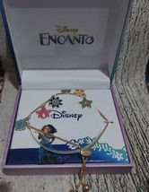 Disney Jewelry ENCANTO Bolo Bracelet Gold Tone Colorful Flower Charms NEW - $30.49